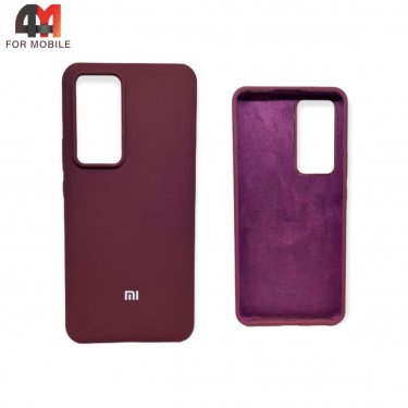 Чехол Xiaomi Mi 12T/Mi 12T Pro силиконовый, Silicone Case, цвет марсала
