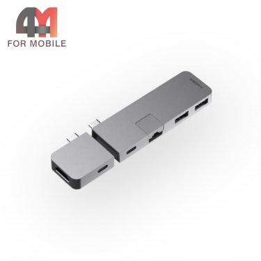 Xiaomi USB разветвитель HUB MC1L, Hdmi/usb/usb-c/rj45, серый