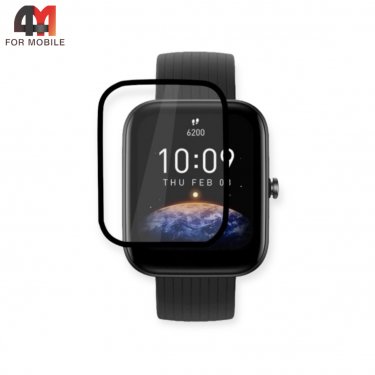 Стекло Часы Xiaomi Amazfit Bip 5D, глянец, черный