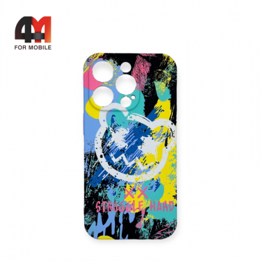 Чехол Iphone 13 Pro Max силиконовый с рисунком, 019 желто-синий, luxo