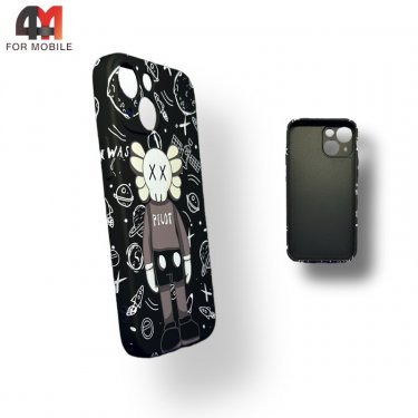 Чехол Iphone 13 силиконовый с рисунком, 02 черно-белый, luxo