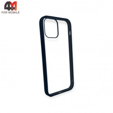 Чехол Iphone 12/12 Pro пластиковый с усиленной рамкой, черного цвета, ipaky