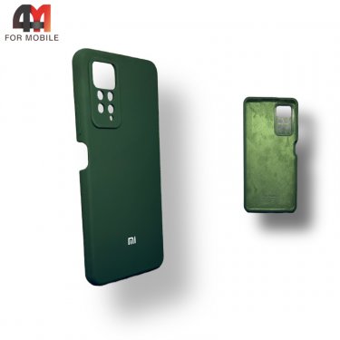 Чехол Xiaomi Redmi Note 11 Pro 4G/5G/Redmi Note 12 Pro 4G силиконовый, Silicone Case, темно-зеленого цвета