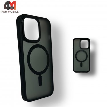Чехол Iphone 11 пластиковый c усиленной рамкой + MagSafe, черного цвета, Protective Case