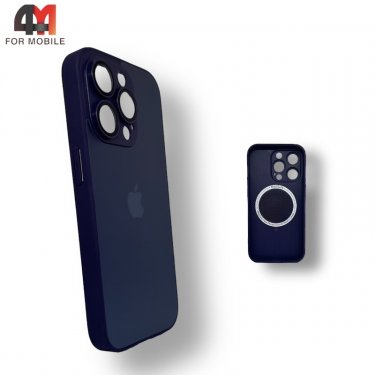 Чехол Iphone 13 Pro пластиковый, Glass Case + MagSafe, фиолетового цвета