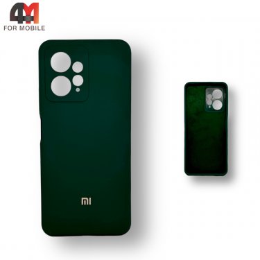 Чехол Xiaomi Redmi Note 12 4G силиконовый, Silicone Case, темно-зеленого цвета
