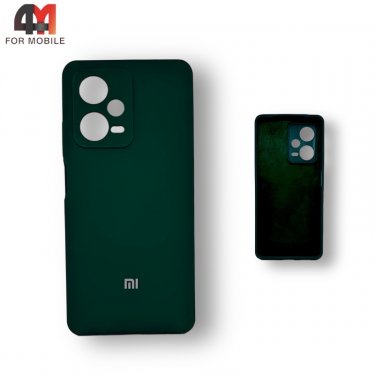Чехол Xiaomi Redmi Note 12 Pro Plus 5G силиконовый, Silicone Case, темно-зеленого цвета