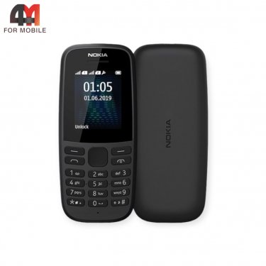 Телефон Nokia 105,  TA-1174 черного цвета