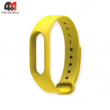 Сменный браслет Xiaomi Mi Band 2 силиконовый, желтого цвета