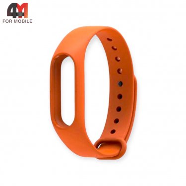 Сменный браслет Xiaomi Mi Band 2 силиконовый, оранжевого цвета