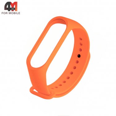 Сменный браслет Xiaomi Mi Band 5/6/7 силиконовый, оранжевого цвета
