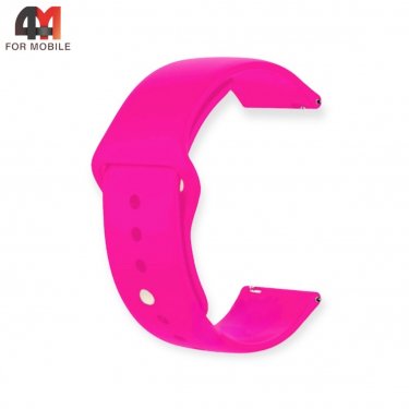 Сменный браслет универсальный 22 Mm силиконовый, ярко-розового цвета