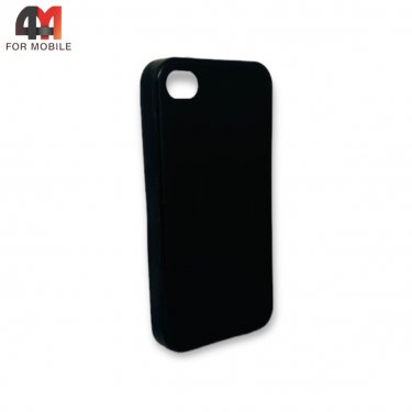 Чехол Iphone 4/4S силиконовый, матовый, черного цвета