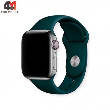 Сменный браслет Apple Watch 38/40/41 Mm силиконовый, темно-бирюзового цвета