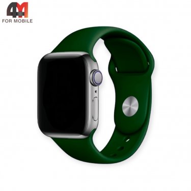 Сменный браслет Apple Watch 38/40/41 Mm силиконовый, темно-зеленого цвета