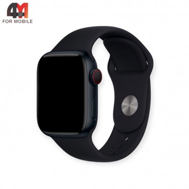 Сменный браслет Apple Watch 42/44/45/49 Mm силиконовый, черного цвета
