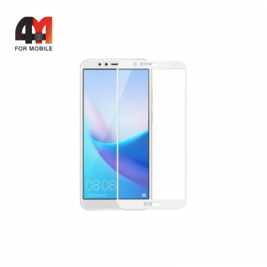 Стекло Huawei Y5 Prime 2018/Y5 lite/Honor 7A/Honor 7S 3D, глянец, белый