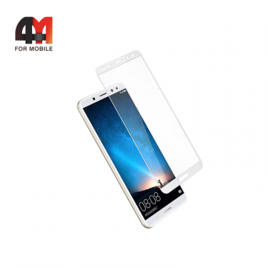 Стекло Huawei Mate 10 Lite/Honor 9I/Nova 2I 3D, глянец, белый