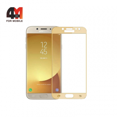 Стекло Samsung J4 2018/J400, 5D, глянец, золото