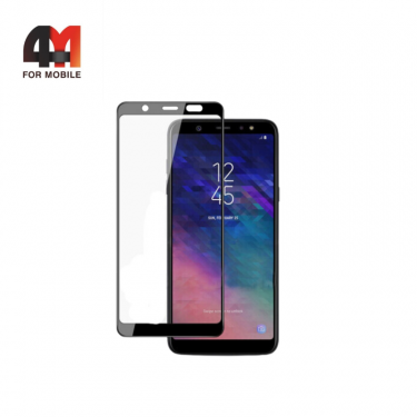 Стекло Samsung A6 Plus 2018/J8 2018, 3D, глянец, черный
