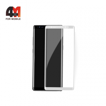 Стекло Samsung Note 8/Note 9, 3D, глянец, белый