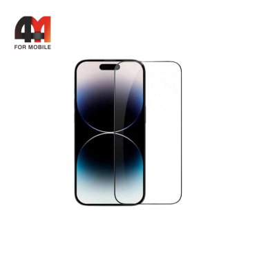 Стекло Iphone 14 Pro Max/15 Plus, ПП, глянец, черный