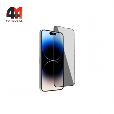 Стекло Iphone 14 Pro Max/15 Plus, ПП, матовый, черный