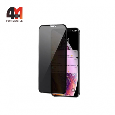 Стекло Iphone Xs Max/11 Pro Max ПП, антишпион, черный