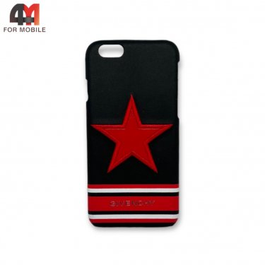 Чехол Iphone 6/6S пластиковый, под кожу, красно-черного цвета, Givenchy