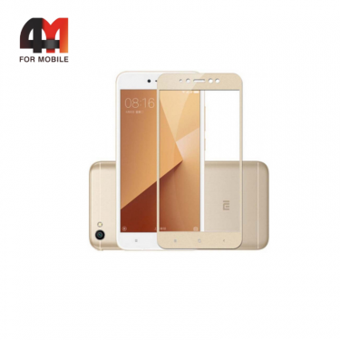 Стекло Xiaomi Redmi Note 5A/Note 5A Prime 3D, глянец, золото