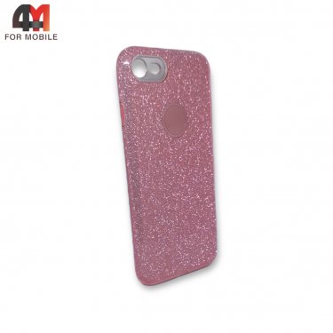 Чехол Iphone 7/8/SE 2020/SE 2022 силиконовый с блестками, розового цвета