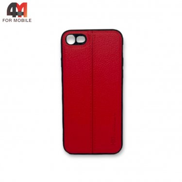 Чехол Iphone 7/8/SE 2020/SE 2022 силиконовый, под кожу, красного цвета, HDD