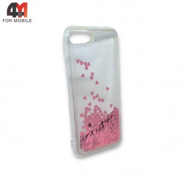 Чехол Iphone 7/8/SE 2020/SE 2022 силиконовый с водичкой, розового цвета