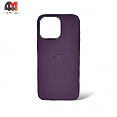 Чехол Iphone 15 Plus пластиковый, Leather Case + MagSafe, Mulberry