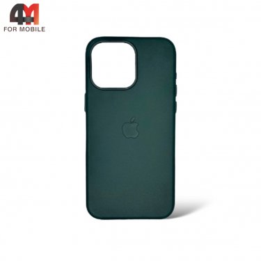 Чехол Iphone 15 пластиковый, Leather Case + MagSafe, Evergreen