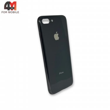 Чехол Iphone 7 Plus/8 Plus силиконовый, глянцевый с логотипом, черного цвета, Hicool