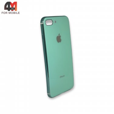 Чехол Iphone 7 Plus/8 Plus силиконовый, глянцевый с логотипом, мятного цвета, Hicool