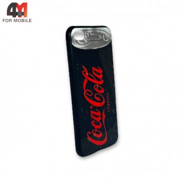 Чехол Iphone 7 Plus/8 Plus пластиковый с рисунком, Coca Cola, черного цвета