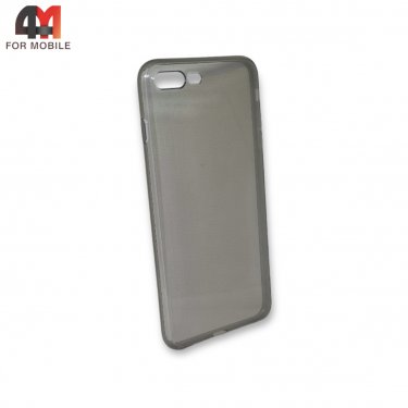 Чехол Iphone 7 Plus/8 Plus силиконовый, плотный, прозрачный серого цвета