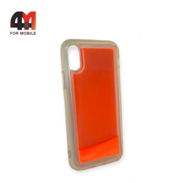 Чехол Iphone X/Xs силиконовый, песочек, оранжевого цвета