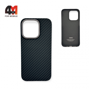 Чехол Iphone 14 Plus пластик, кевлар, черного цвета, K-DOO