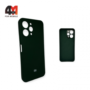 Чехол Xiaomi Redmi 12 4G силиконовый, Silicone Case, темно-зеленого цвета