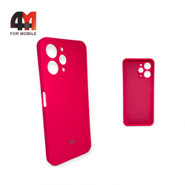 Чехол Xiaomi Redmi 12 4G силиконовый, Silicone Case, ярко-розового цвета
