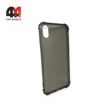 Чехол Iphone X/Xs силиконовый с усиленными углами, серого цвета