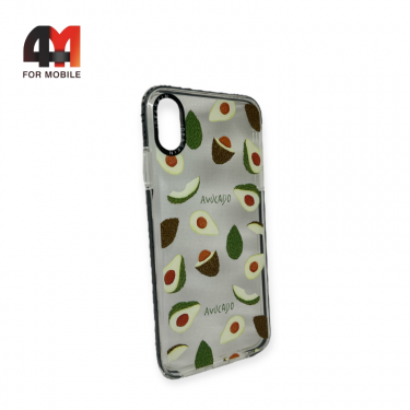 Чехол Iphone Xs Max силиконовый с рисунком, авокадо