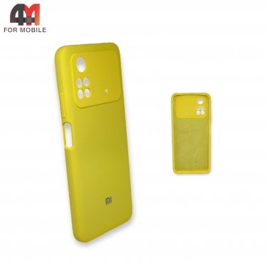 Чехол Xiaomi Poco M4 Pro 4G силиконовый, Silicone Case, желтого цвета