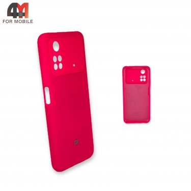 Чехол Xiaomi Poco M4 Pro 4G силиконовый, Silicone Case, ярко-розового цвета