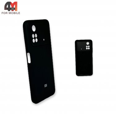 Чехол Xiaomi Poco M4 Pro 4G силиконовый, Silicone Case, черного цвета