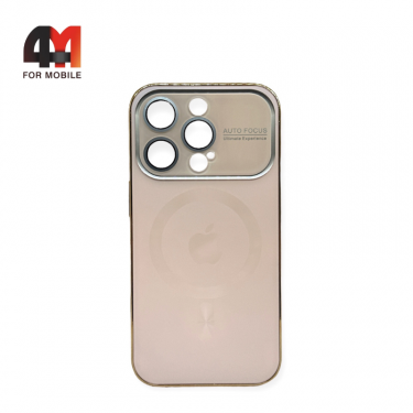 Чехол Iphone 15 Pro Max пластиковый, AG Glass+MagSafe, бежевого цвета