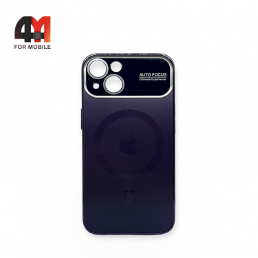 Чехол Iphone 15 пластиковый, AG Glass+MagSafe, фиолетового цвета